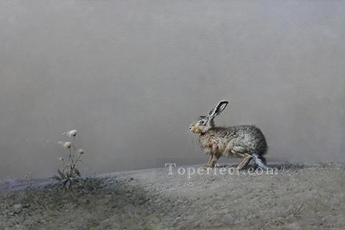 when wind blows bunny Oil Paintings
